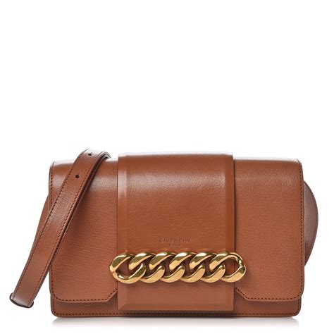 GIVENCHY Goatskin Infinity Flap Bag Cognac 